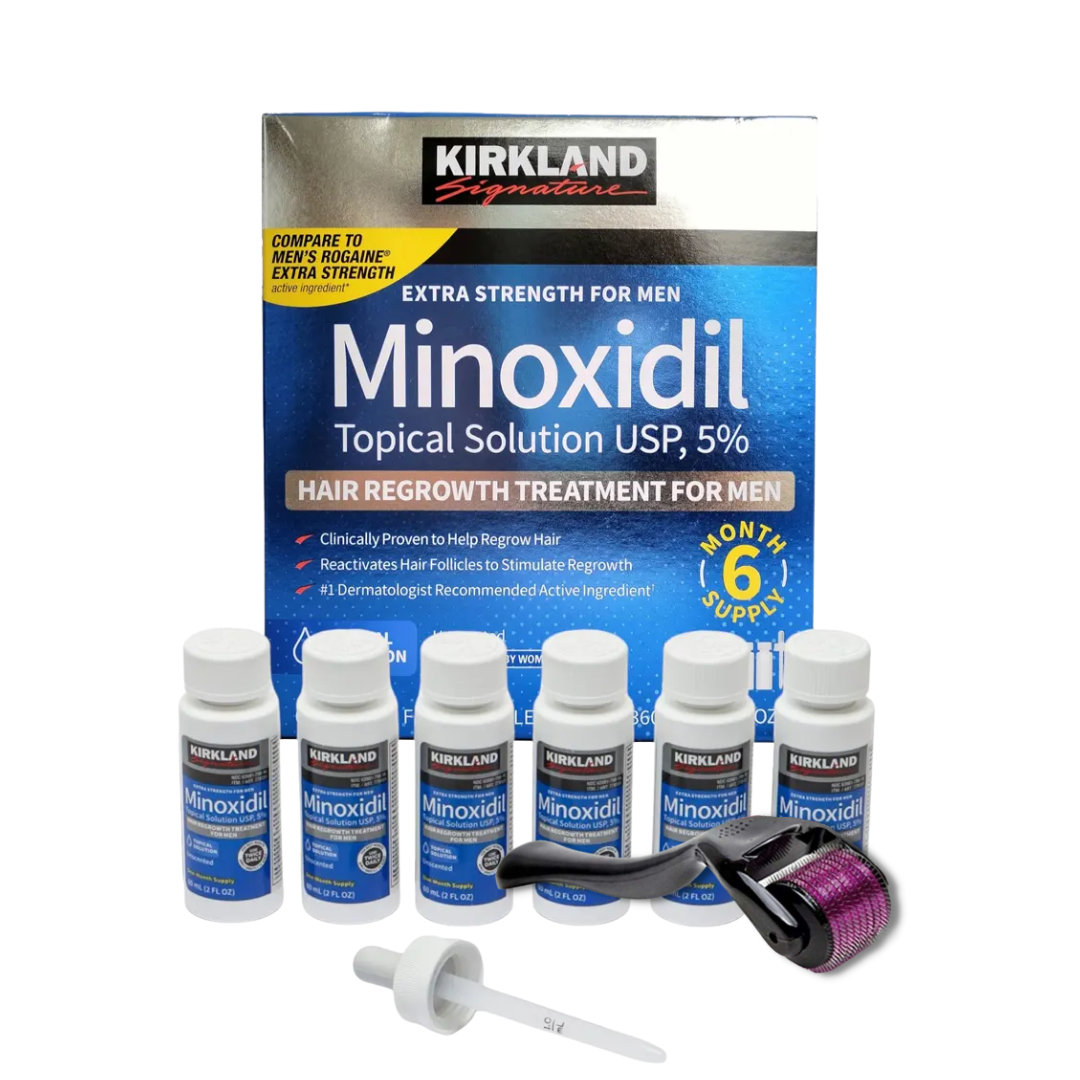 Minoxidil Kirkland 5% + Dermaroller | Kit Potenciado