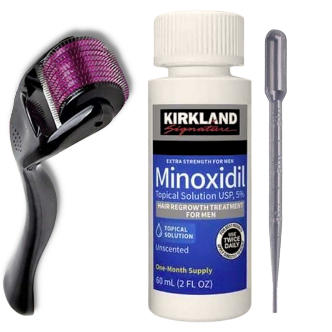 Minoxidil Kirkland 5% + Dermaroller | Kit Potenciado