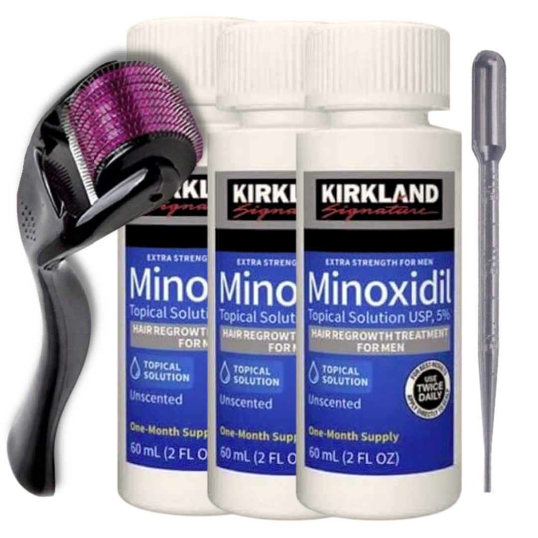 Minoxidil Kirkland 5% + Dermaroller | Kit Potenciado